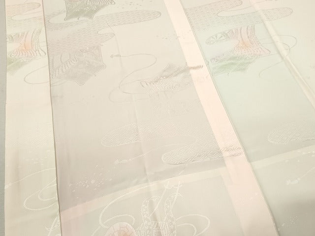 平和屋着物■長襦袢 御所車地紋 暈し染め 正絹 逸品 CABB9925ze