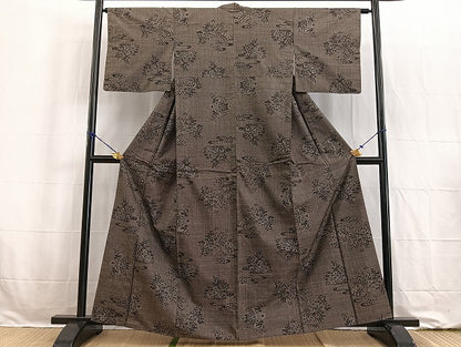 平和屋着物●本場大島紬 7マルキ 渡り橋花文 正絹 逸品 BAAW2180yc