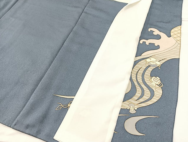 平和屋着物●豪華色留袖 作家物 駒刺繍 立波宝尽くし文 金彩 正絹 逸品 BAAW2181yc