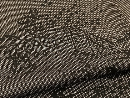 平和屋着物●本場大島紬 7マルキ 渡り橋花文 正絹 逸品 BAAW2180yc