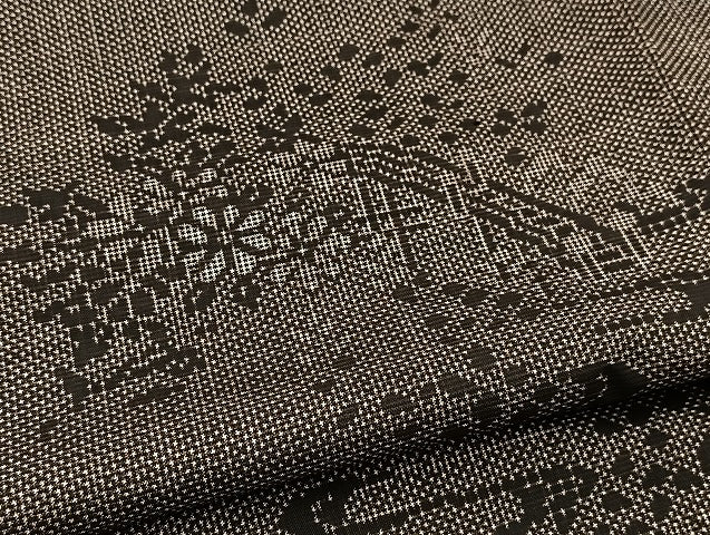 平和屋着物●本場大島紬 7マルキ 渡り橋花文 正絹 逸品 BAAW2180yc