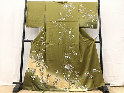 平和屋着物●訪問着 更紗花文 暈し染め 金彩 正絹 逸品 BAAW2182yc