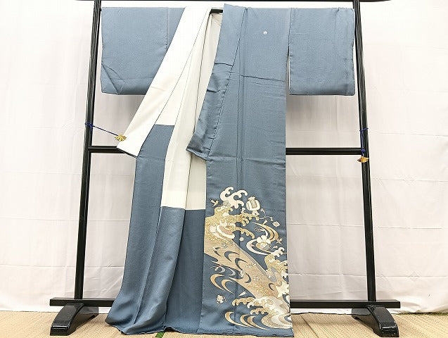 平和屋着物●豪華色留袖 作家物 駒刺繍 立波宝尽くし文 金彩 正絹 逸品 BAAW2181yc