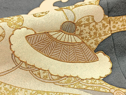 平和屋着物●豪華色留袖 作家物 駒刺繍 立波宝尽くし文 金彩 正絹 逸品 BAAW2181yc