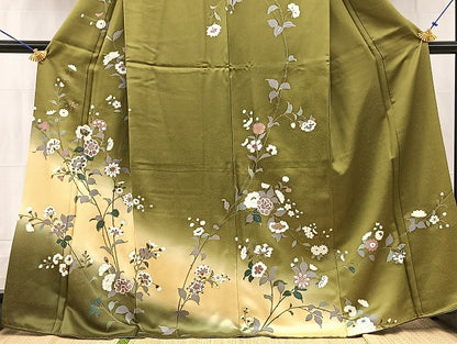 平和屋着物●訪問着 更紗花文 暈し染め 金彩 正絹 逸品 BAAW2182yc