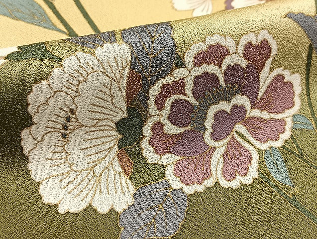 平和屋着物●訪問着 更紗花文 暈し染め 金彩 正絹 逸品 BAAW2182yc