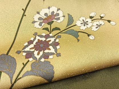 平和屋着物●訪問着 更紗花文 暈し染め 金彩 正絹 逸品 BAAW2182yc