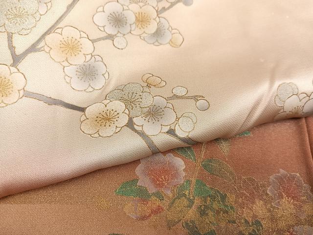 平和屋着物●訪問着 作家物 晃一 草花文 暈し染め 金彩 正絹 逸品 AABF6048ph