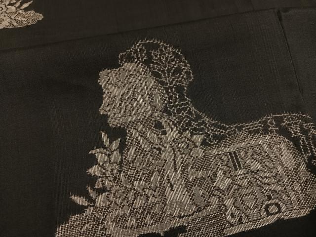 平和屋着物●本場大島紬 カタス9マルキ 地空き 総絣 オリエント花文 正絹 逸品 AABF6065ph