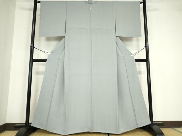 平和屋着物●上質な色無地 霞地紋 薄雲鼠色 正絹 逸品 DABA4637az