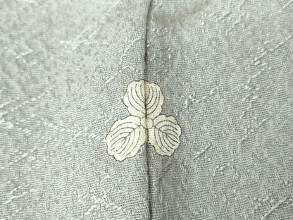 平和屋着物●上質な色無地 霞地紋 薄雲鼠色 正絹 逸品 DABA4637az