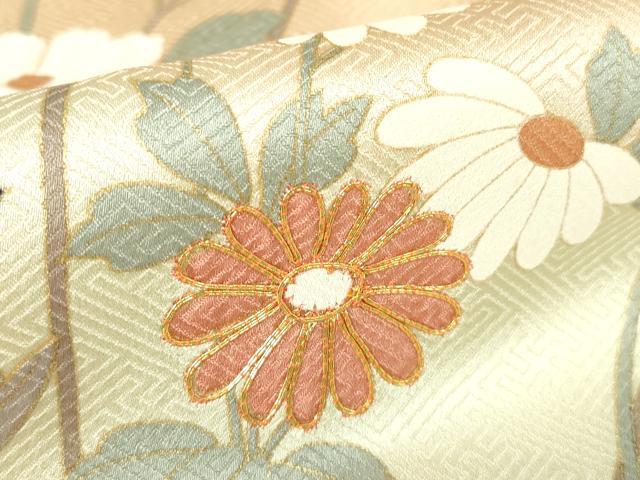 平和屋着物●訪問着 駒刺繍 吉祥流水花文 金彩 正絹 逸品 DABA4643az