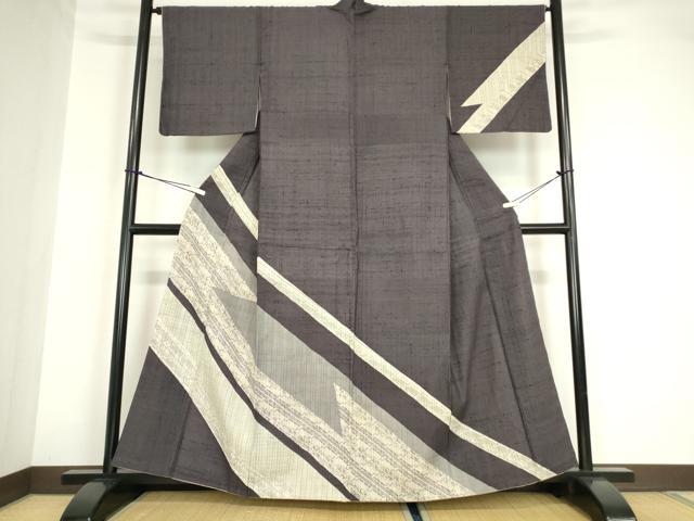 平和屋着物●訪問着 紬地 風景文 正絹 逸品 DABA4660az