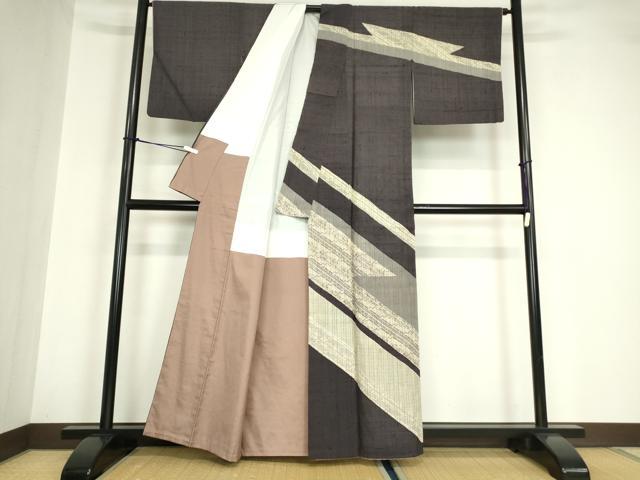 平和屋着物●訪問着 紬地 風景文 正絹 逸品 DABA4660az