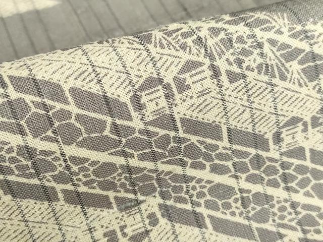 平和屋着物●訪問着 紬地 風景文 正絹 逸品 DABA4660az