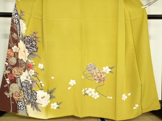 平和屋着物●訪問着 花毬文 金彩 正絹 逸品 DABA4675az