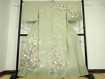 平和屋着物●訪問着 友禅 作家物 花松文 正絹 逸品 DABA4717az