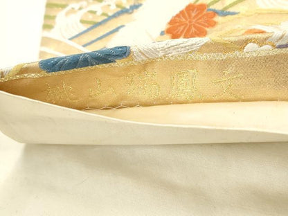 平和屋着物◎六通柄袋帯　唐織　桃山瑞鳳文　金糸　正絹　逸品　DABC0535qa