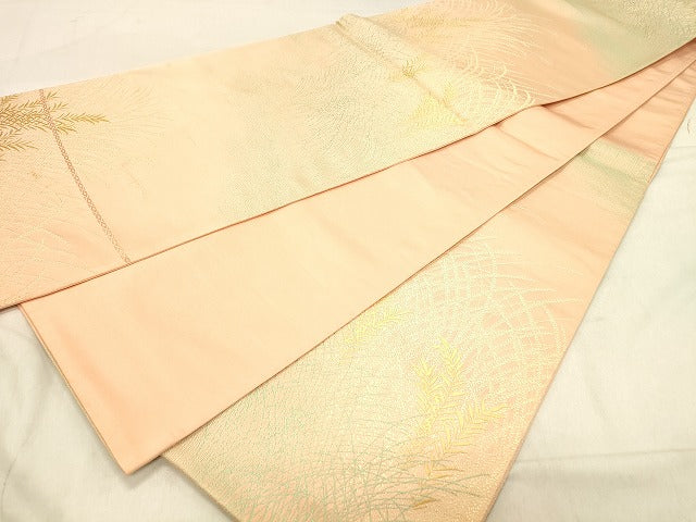 平和屋着物◎六通柄袋帯　唐織　芝文　正絹　逸品　DABB9078ya