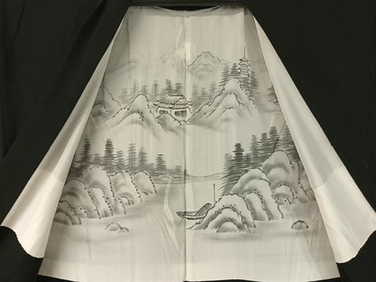 平和屋着物●男性 黒紋付 アンサンブル 正絹 逸品 CABC2733vp