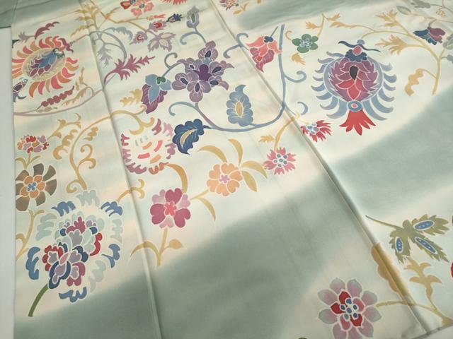 平和屋着物●虹色創家 本郷大田子 訪問着 洋花文 暈し染め 正絹 逸品 DABB0740ud