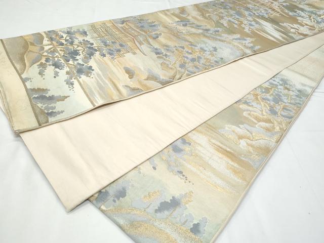 平和屋着物◎六通柄袋帯　京洛シリーズ　金閣　金銀糸　正絹　逸品　CABC3899fb