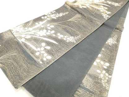 平和屋着物＊夏物 六通柄袋帯 山並に咲く 金糸 正絹 逸品 DABB3554cm