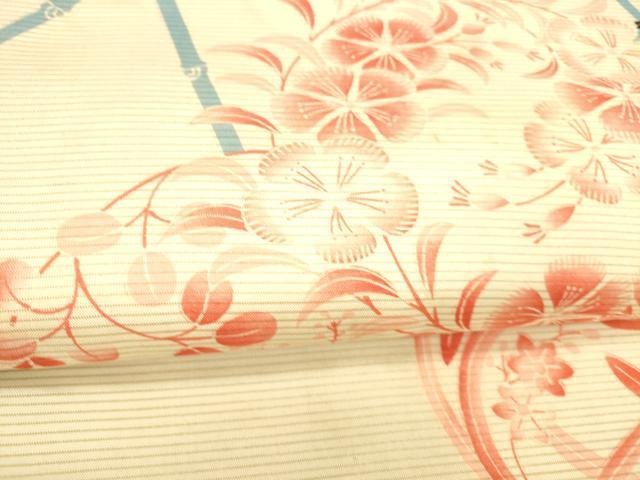 平和屋着物＊夏物 アンティーク 大正ロマン 全通柄 京袋帯 絽 草花文 正絹 逸品 DABB3641cm
