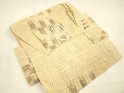 平和屋着物＊夏物　つけ帯　絣文様　共箱付き　麻　逸品　DABB3588cm