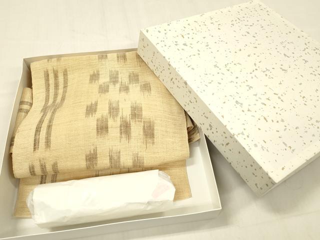 平和屋着物＊夏物　つけ帯　絣文様　共箱付き　麻　逸品　DABB3588cm