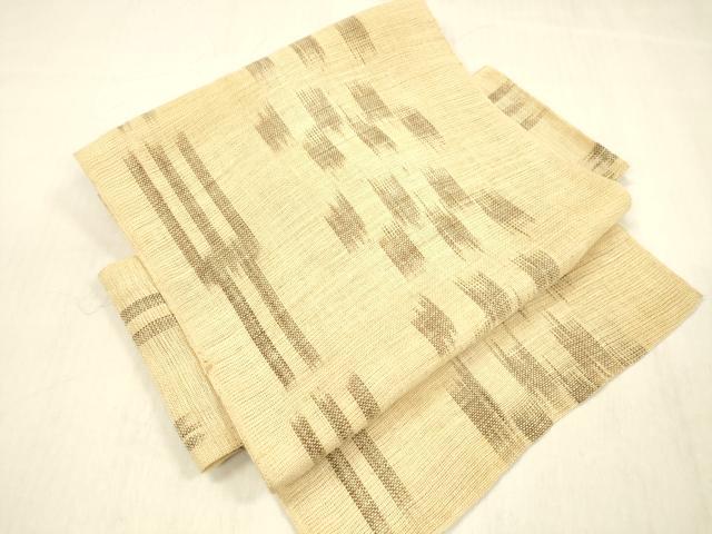 平和屋着物＊夏物　つけ帯　絣文様　共箱付き　麻　逸品　DABB3588cm