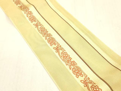 平和屋着物＊夏物 本場筑前博多織 半幅帯 紗献上 花間道 正絹 逸品 DABB3633cm