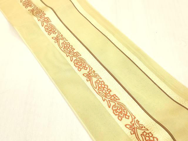 平和屋着物＊夏物 本場筑前博多織 半幅帯 紗献上 花間道 正絹 逸品 DABB3633cm