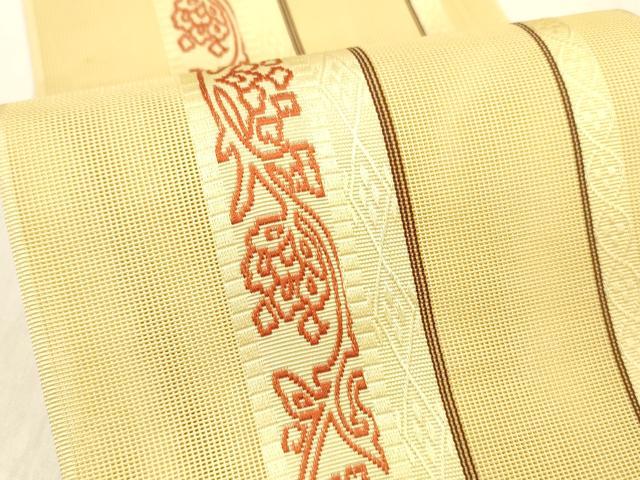平和屋着物＊夏物 本場筑前博多織 半幅帯 紗献上 花間道 正絹 逸品 DABB3633cm
