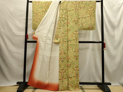 平和屋着物■上質な小紋 飾花文 正絹 逸品 AABE6489sx
