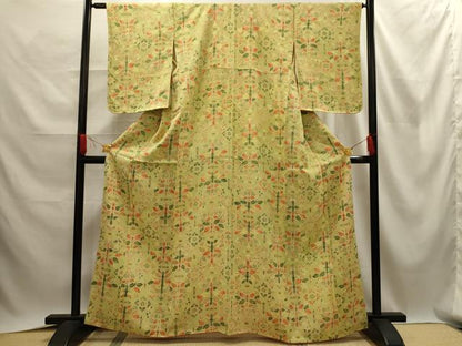 平和屋着物■上質な小紋 飾花文 正絹 逸品 AABE6489sx