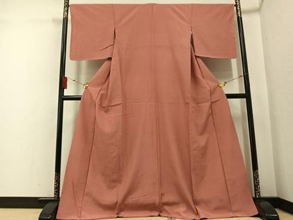 平和屋着物●上質な紬 色無地 東雲色 正絹 逸品 未使用 AABF6948ph