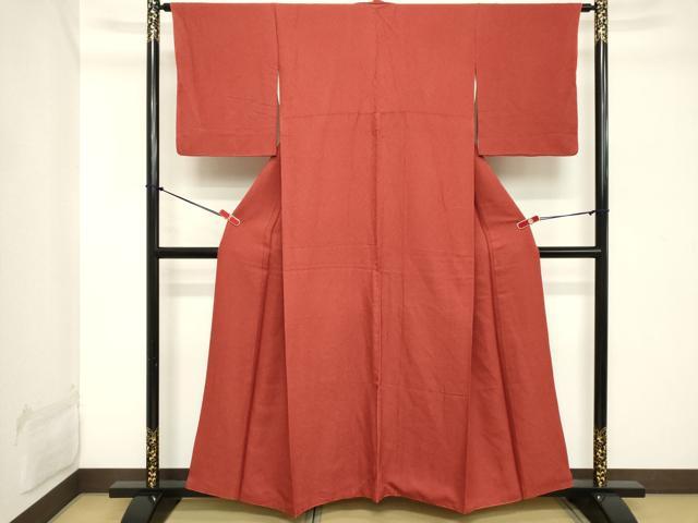 平和屋着物■上質な色無地 紅海老茶色 正絹 逸品 DABB8835cd