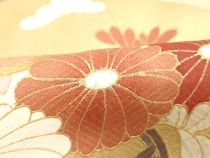 平和屋着物■訪問着 駒刺繍 御所車花文 暈し染め 金彩 正絹 逸品 DABB8867cd