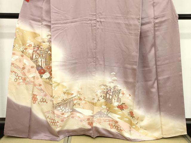 平和屋着物■訪問着 駒刺繍 御所車花文 暈し染め 金彩 正絹 逸品 DABB8867cd