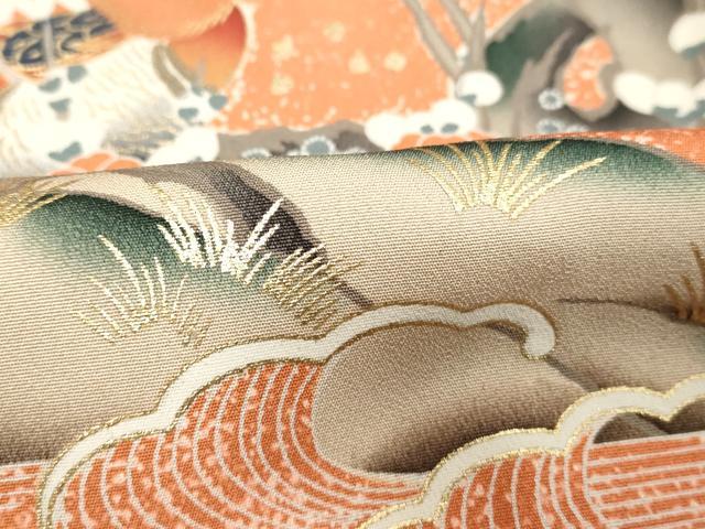 平和屋着物■豪華黒留袖 駒刺繍 花鳥文 暈し染め 金彩 正絹 逸品 DABB8884cd
