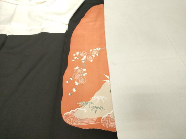 平和屋着物■豪華黒留袖 駒刺繍 花鳥文 暈し染め 金彩 正絹 逸品 DABB8884cd