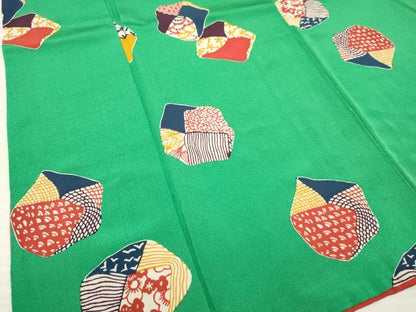 平和屋着物[]七五三　女の子　７歳　祝着　四つ身　襦袢(無双仕立て・半衿刺繍)セット　型染　切嵌文様　逸品　DABA3841ma