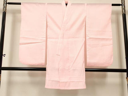平和屋着物[]七五三　女の子　７歳　祝着　四つ身　長襦袢(単衣)セット　舞蝶鞠花車文　暈し染め　金彩　洗える着物　未使用　DABA3851ma