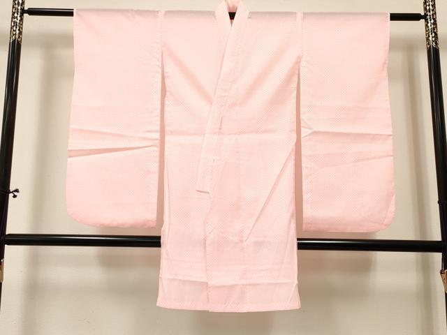 平和屋着物[]七五三　女の子　７歳　祝着　四つ身　長襦袢(単衣)セット　舞蝶鞠花車文　暈し染め　金彩　洗える着物　未使用　DABA3851ma