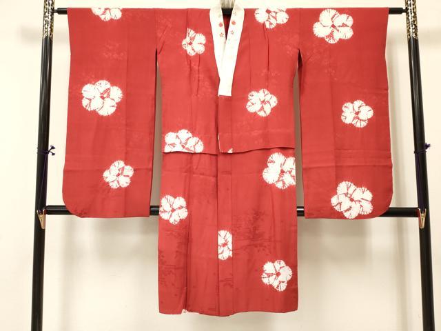 平和屋着物[]七五三　女の子　７歳　祝着　四つ身　襦袢(無双仕立て・半衿刺繍)セット　型染　切嵌文様　逸品　DABA3841ma