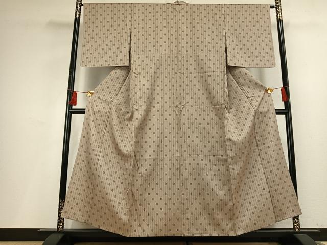 平和屋着物▽お召 単衣 間道 正絹 逸品 未使用 AABF5629fy