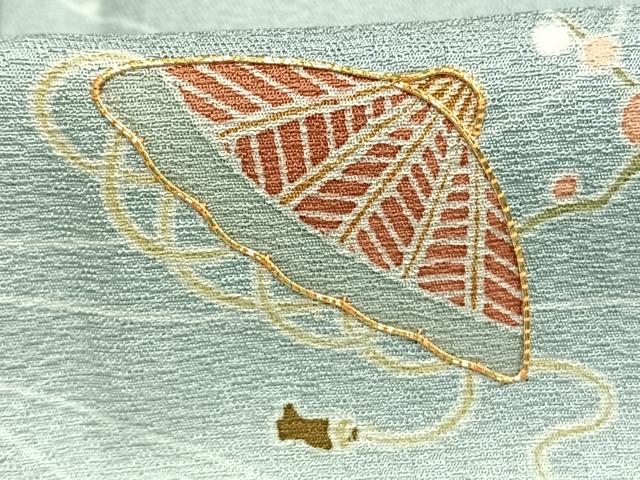 平和屋着物▽訪問着 単衣 駒刺繍 宝尽くし文 暈し染め 正絹 逸品 AABF5662fy