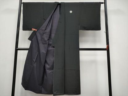 平和屋本店●極上　男性　黒紋付・羽織・馬乗り袴セット　羽裏：宝船　逸品　未使用　CYAA4543s6