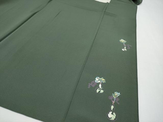 平和屋本店●極上　本加賀友禅作家　由水煌人　訪問着　蔦の葉瓢箪文　岩井茶色地　逸品　CYAA5090s6